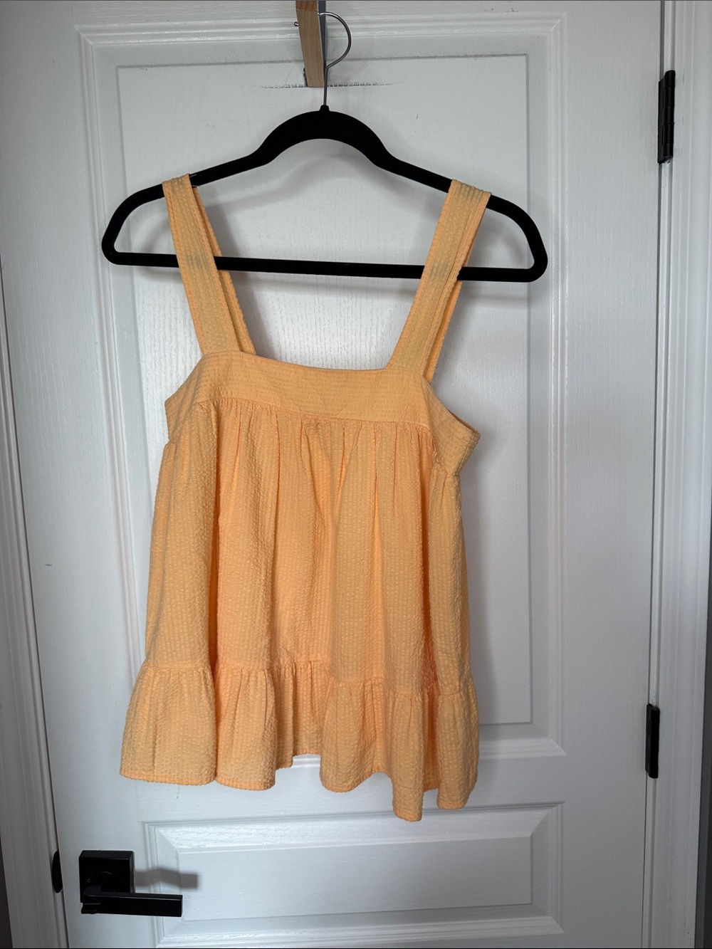 ASOS Peach Ruffle-Hem Square Neck Tank - Picture 2 of 5